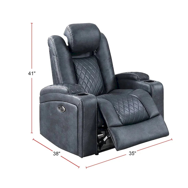 Fauteuil inclinable électrique avec porte-gobelets et chargeur USB