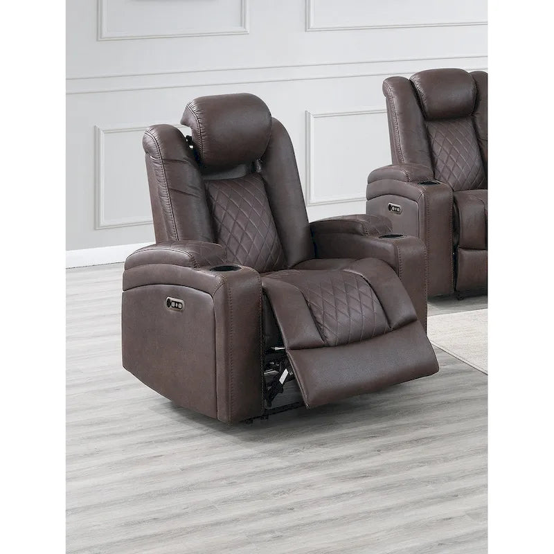 Fauteuil inclinable électrique avec porte-gobelets et chargeur USB