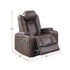 Fauteuil inclinable électrique avec porte-gobelets et chargeur USB