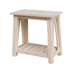 Table d'appoint en bois massif avec plateau en billot de boucher