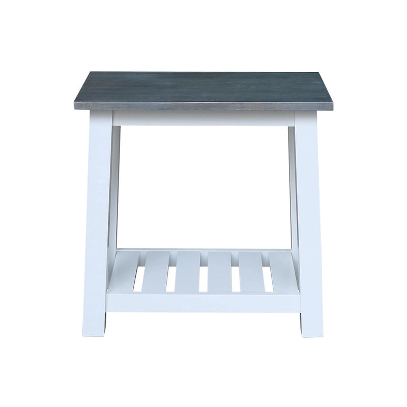 Table d'appoint en bois massif avec plateau en billot de boucher