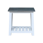Table d'appoint en bois massif avec plateau en billot de boucher