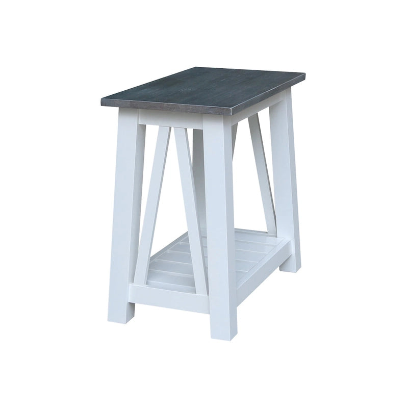 Table d'appoint en bois massif avec plateau en billot de boucher