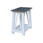 Table d'appoint en bois massif avec plateau en billot de boucher