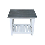 Table d'appoint en bois massif avec plateau en billot de boucher
