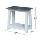 Table d'appoint en bois massif avec plateau en billot de boucher