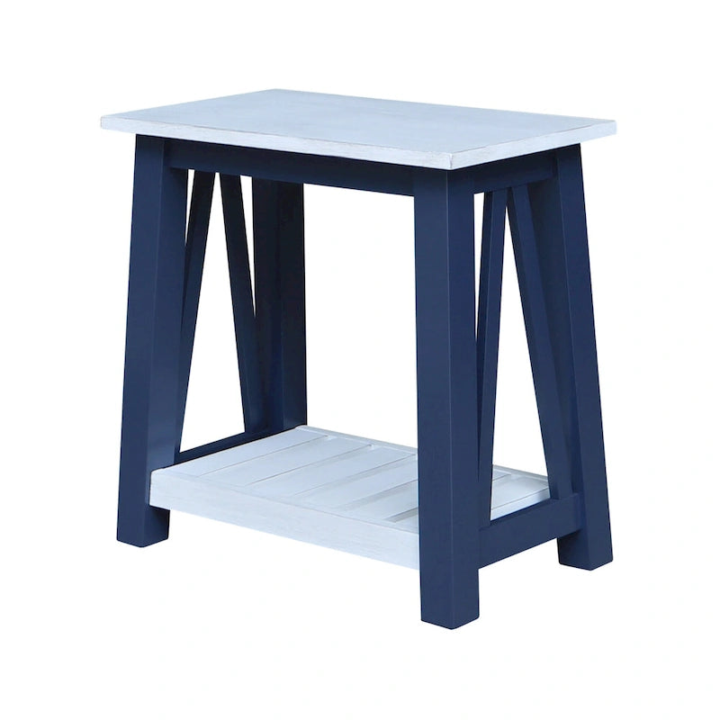 Table d'appoint en bois massif avec plateau en billot de boucher