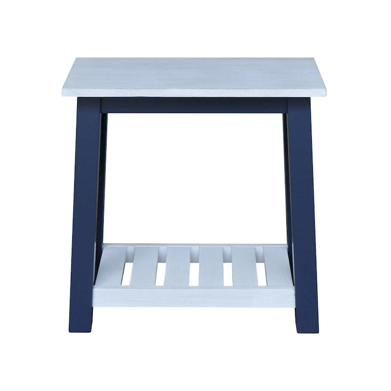 Table d'appoint en bois massif avec plateau en billot de boucher