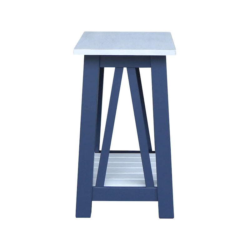 Table d'appoint en bois massif avec plateau en billot de boucher