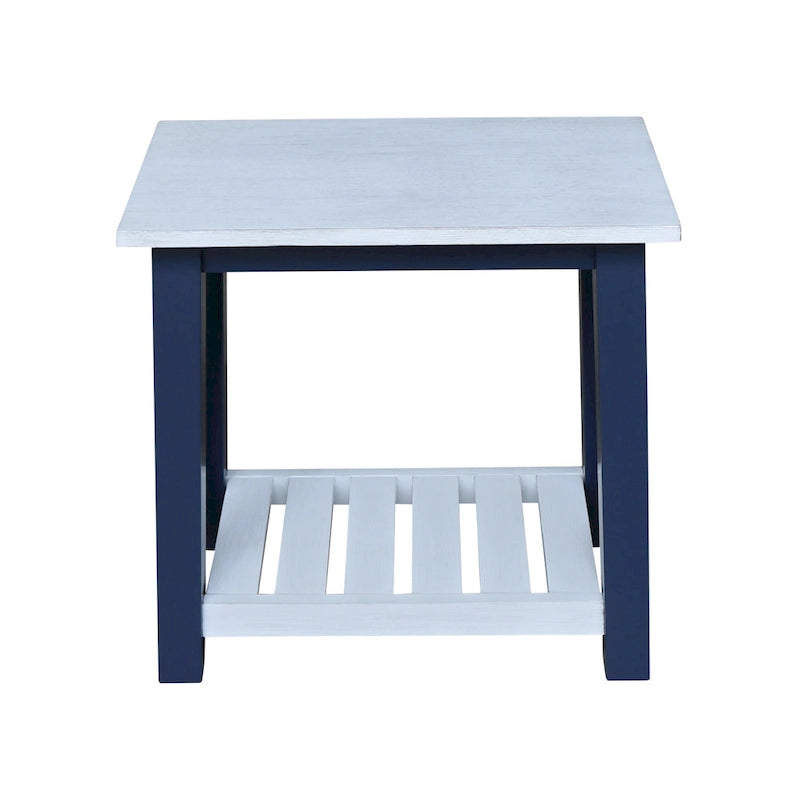 Table d'appoint en bois massif avec plateau en billot de boucher