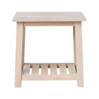 Table d'appoint en bois massif avec plateau en billot de boucher