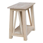 Table d'appoint en bois massif avec plateau en billot de boucher