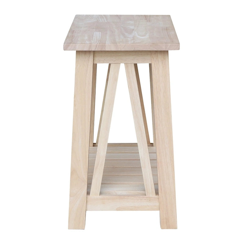 Table d'appoint en bois massif avec plateau en billot de boucher