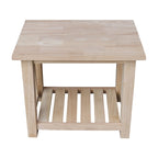 Table d'appoint en bois massif avec plateau en billot de boucher
