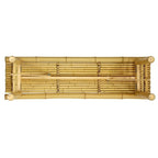 Banc pliant en bambou avec finition teintée claire
