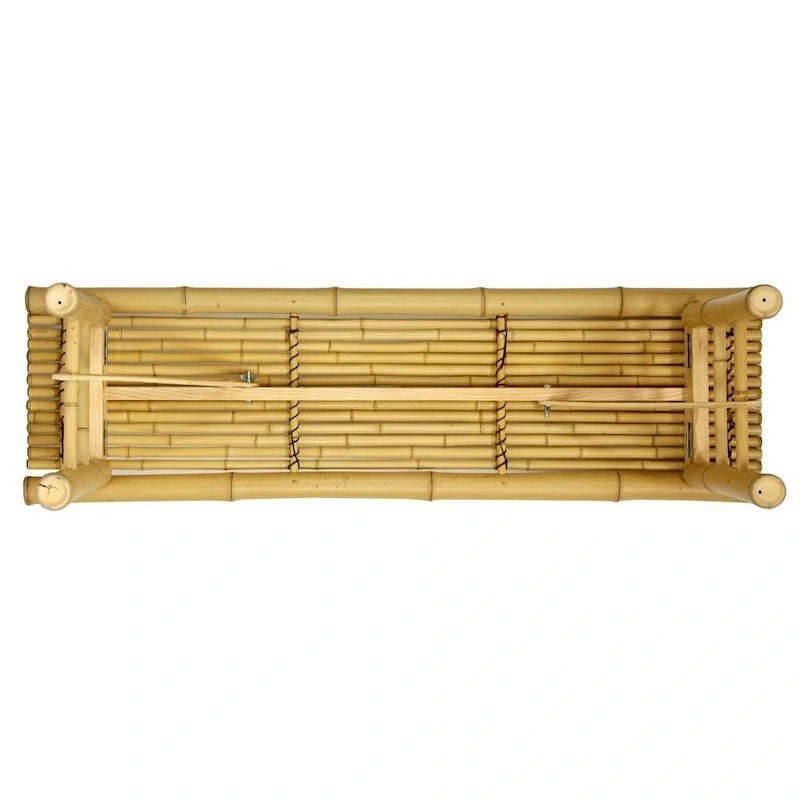 Banc pliant en bambou avec finition teintée claire