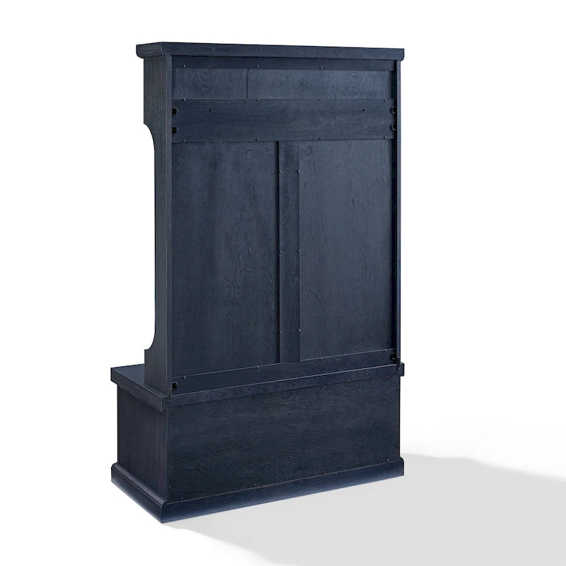 Meuble d'entrée côtier avec banc et patères – Bleu marine vieilli
