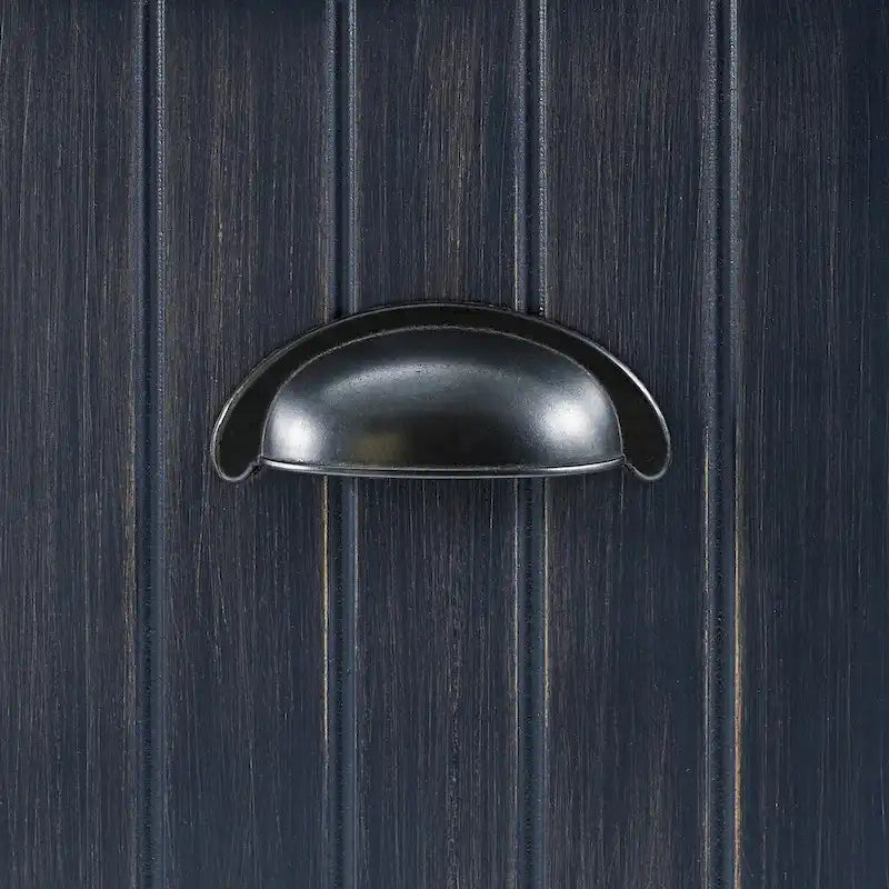 Meuble d'entrée côtier avec banc et patères – Bleu marine vieilli