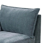 Fauteuil d'angle modulaire de 33 pouces à accoudoir simple avec 2 coussins lombaires, bleu ardoise