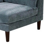 Fauteuil d'angle modulaire de 33 pouces à accoudoir simple avec 2 coussins lombaires, bleu ardoise