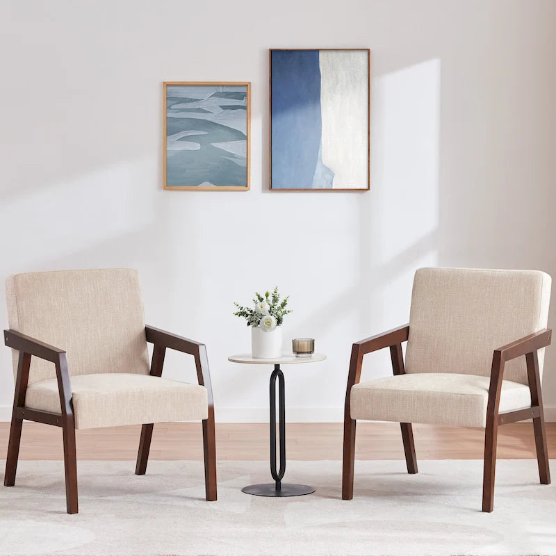 Lot de 2 fauteuils rembourrés – Style moderne du milieu du siècle pour salon