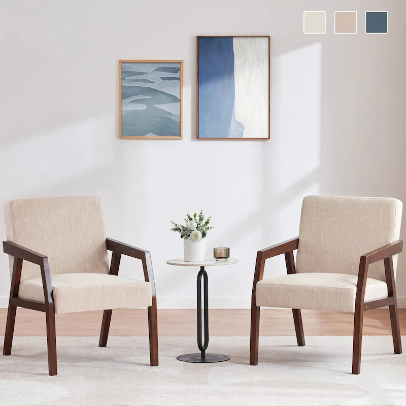 Lot de 2 fauteuils rembourrés – Style moderne du milieu du siècle pour salon