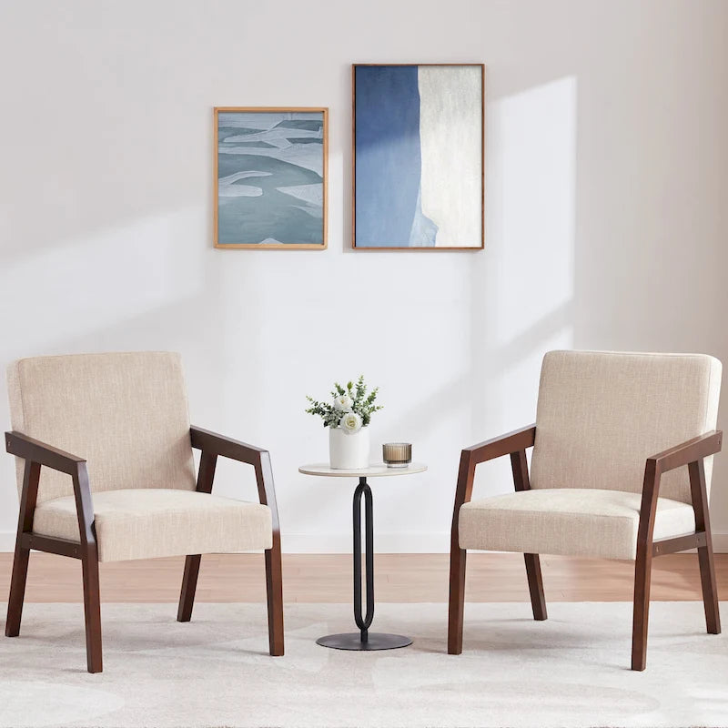 Lot de 2 fauteuils rembourrés – Style moderne du milieu du siècle pour salon