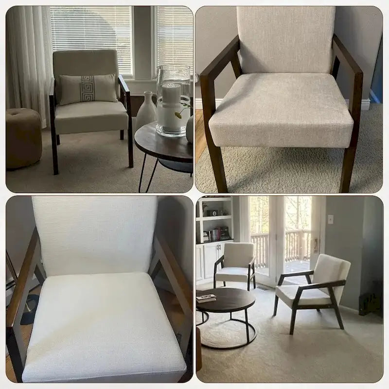 Lot de 2 fauteuils rembourrés – Style moderne du milieu du siècle pour salon