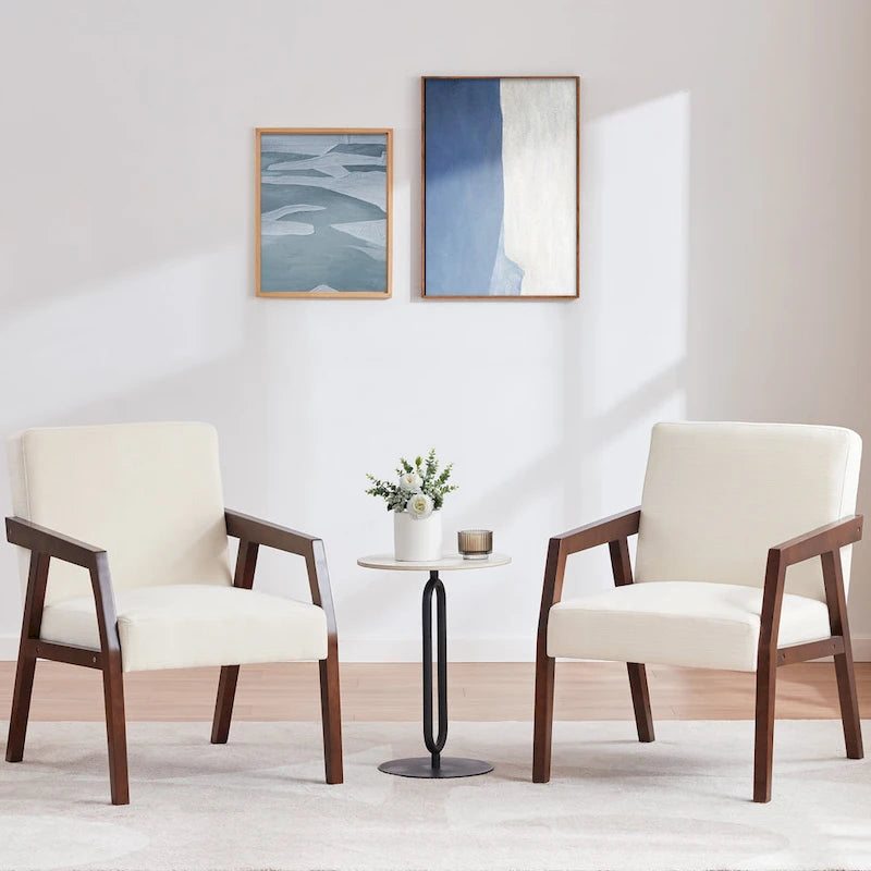 Lot de 2 fauteuils rembourrés – Style moderne du milieu du siècle pour salon