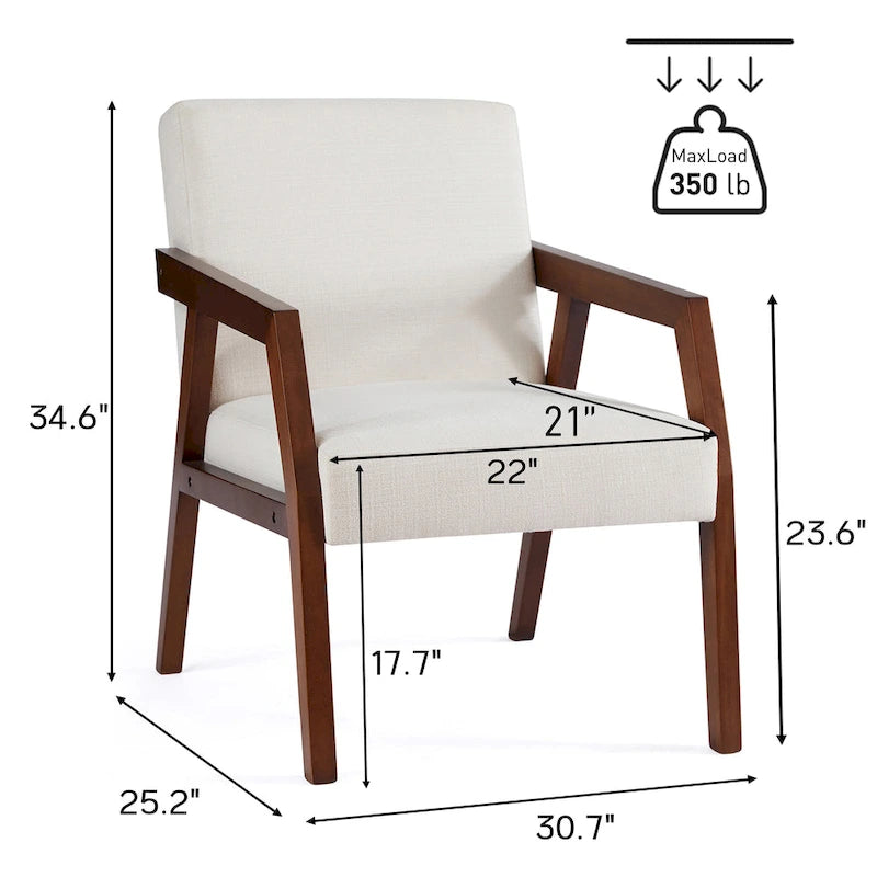 Lot de 2 fauteuils rembourrés – Style moderne du milieu du siècle pour salon