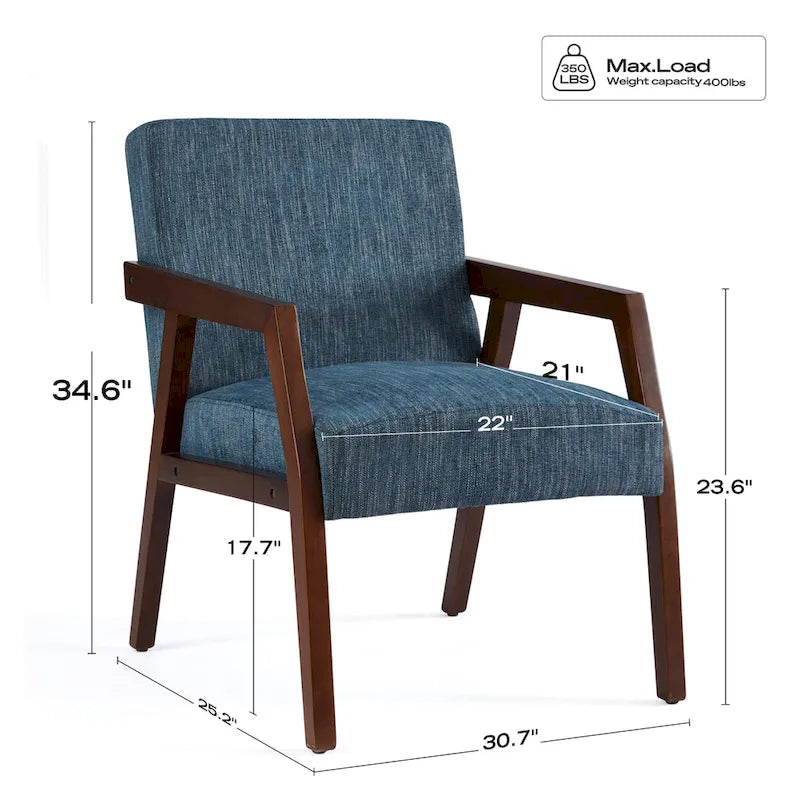Lot de 2 fauteuils rembourrés – Style moderne du milieu du siècle pour salon