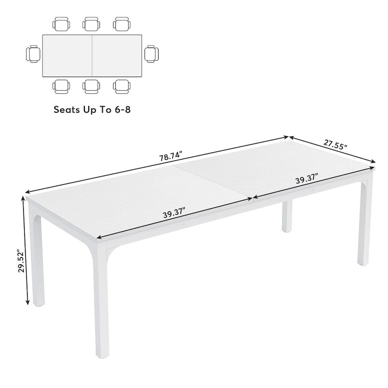 Bureau d'ordinateur à deux places de 199,9 cm avec pieds en métal – Poste de travail de style industriel (Table uniquement)