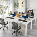 Bureau d'ordinateur à deux places de 199,9 cm avec pieds en métal – Poste de travail de style industriel (Table uniquement)