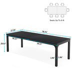 Bureau d'ordinateur à deux places de 199,9 cm avec pieds en métal – Poste de travail de style industriel (Table uniquement)