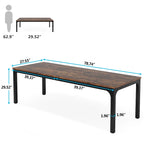 Bureau d'ordinateur à deux places de 199,9 cm avec pieds en métal – Poste de travail de style industriel (Table uniquement)