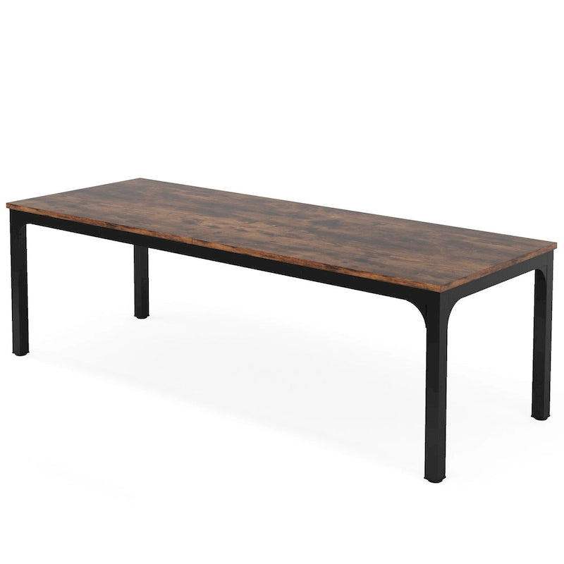 Bureau d'ordinateur à deux places de 199,9 cm avec pieds en métal – Poste de travail de style industriel (Table uniquement)