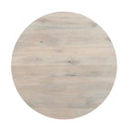 Table basse ronde de 37 pouces avec rangement, forme tambour, bois de manguier