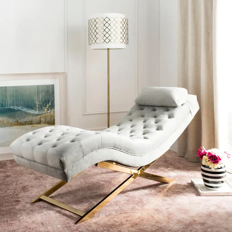 Chaise longue avec coussin rond – 65Lx23Px33H