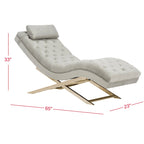 Chaise longue avec coussin rond – 65Lx23Px33H