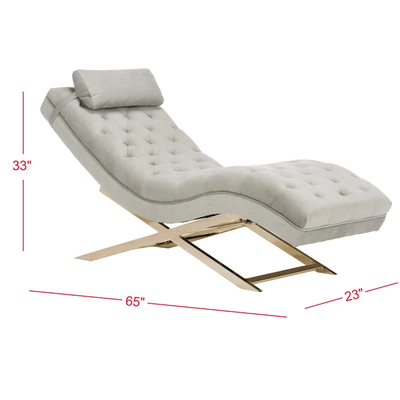 Chaise longue avec coussin rond – 65Lx23Px33H