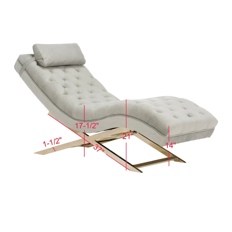 Chaise longue avec coussin rond – 65Lx23Px33H
