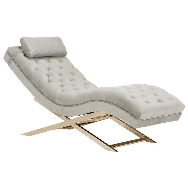 Chaise longue avec coussin rond – 65Lx23Px33H