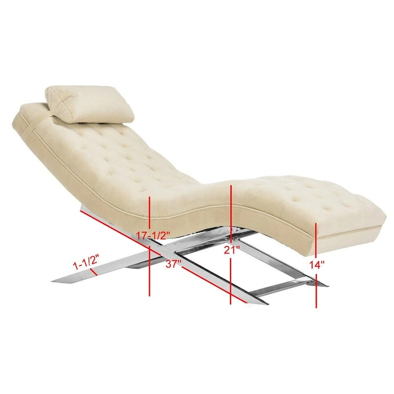 Chaise longue avec coussin rond – 65Lx23Px33H