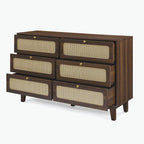Commode 6 tiroirs avec plateau en bois