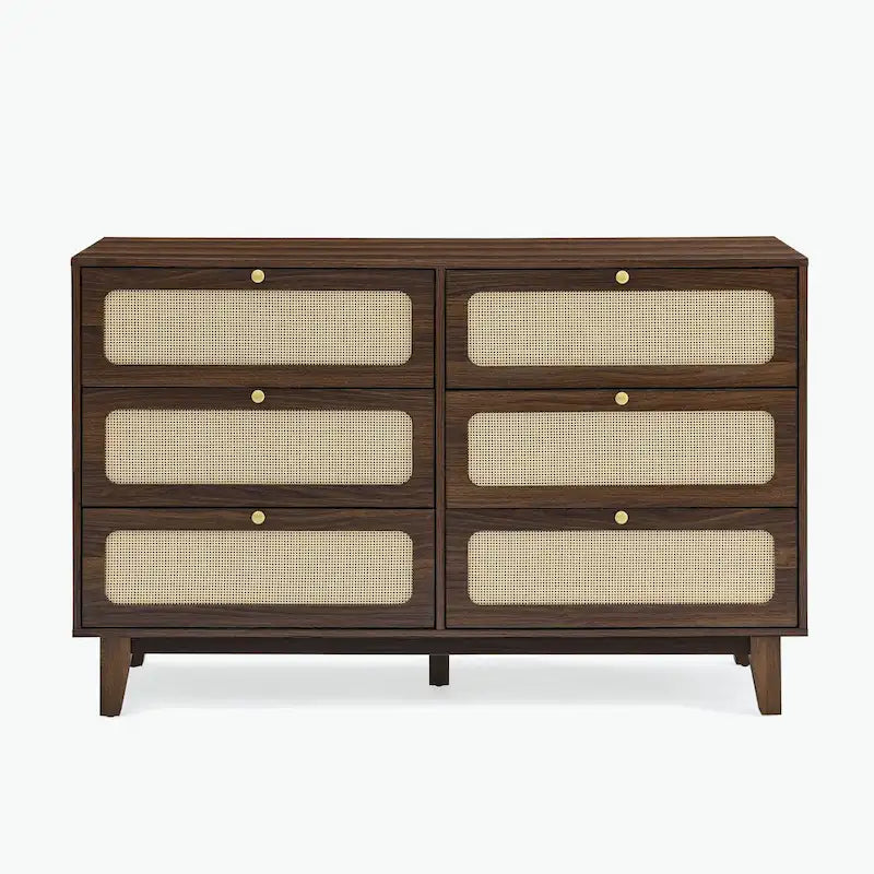 Commode 6 tiroirs avec plateau en bois