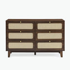 Commode 6 tiroirs avec plateau en bois
