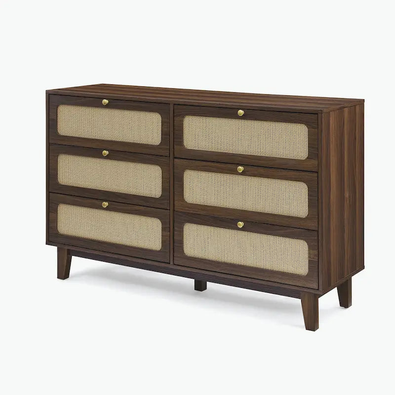 Commode 6 tiroirs avec plateau en bois