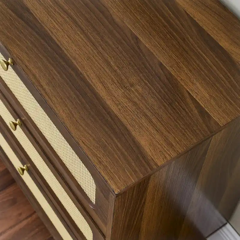 Commode 6 tiroirs avec plateau en bois