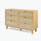 Commode 6 tiroirs avec plateau en bois