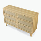 Commode 6 tiroirs avec plateau en bois